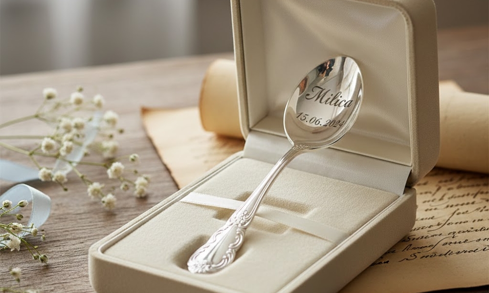 Srebrna kašičica sa gravurom
